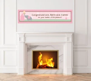 Our Little Peanut Girl/Boy - Baby Shower Printed Banner - Indoor Outdoor Banner - Picture 1 of 2