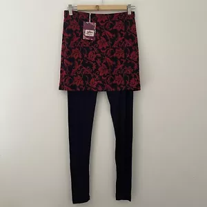 Joe Browns Women's 2 in 1 Essential Skirted Leggings Black/red BNWT Size 8-10 Uk - Picture 1 of 7
