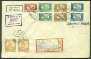 HÚNGARA 1925 Budapest a Szeged Cubierta de vuelo, múltiples francos más etiqueta especial - Imagen 1 de 1