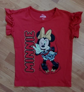 MINNIE MOUSE DISNEY JUNIOR GIRLS SZ 6X RED/GOLD RUFFLE CAP SLEEVE TOP EUC - Picture 1 of 4