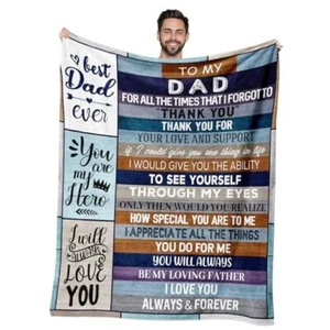 Best Ever Gifts Fathers Day Blanket Gifts Gifts from Daughter Son, 50"x60" Dad - Picture 1 of 7