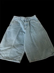 Vintage Wrangler Shorts Boys 16 Jorts Baggy Loose Light Wash Skate Y2K - Picture 1 of 4