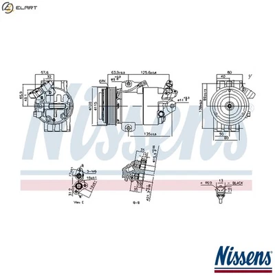 COMPRESSOR AIR CONDITIONING 891012 FOR RENAULT M9R830/855/856/865/866/834 2.0L - Image 1 of 4