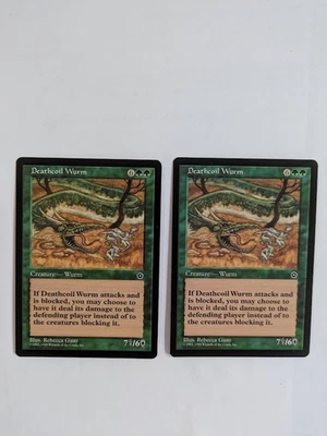 2 Deathcoil Wurm Portal 2nd Age MTG NM Free shipping with tracking - Image 1 of 2