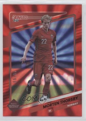 2021-22 Panini Donruss Road to Qatar Holo Red Laser /99 Morten Thorsby #105 - Image 1 of 2