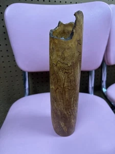 Vintage Signed Jerry Mckoy Maple Burl Wood Vase Table Decoration Rustic Handmade - Picture 1 of 5