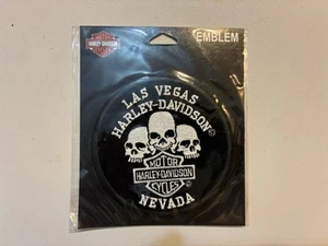 NOS Harley Davidson Las Vegas Nevada Dealer Patch Emblem Skulls Bar & Shield - Bild 1 von 2