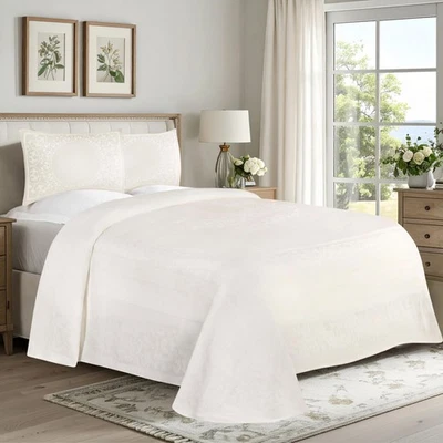 SUPERIOR Cotton Blend Bedspread Set, Includes Oversized Bedspread and 2 Match... - Image 1 of 4
