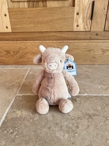 Jellycat - Small Bashful Cow - BNWT - RETIRED - Tan Brown Calf cute toy plush - Picture 1 of 8