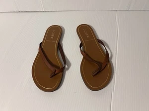 J. Crew Brown Thong Sandals Made In Italy Size 6 - Picture 1 of 6