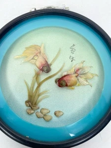 VINTAGE CHINESISCHES WANDBILD Fisch - Bild 1 von 12