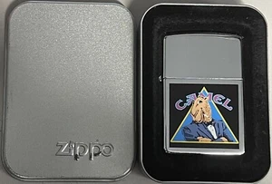 ZIPPO 1997 Z215 CAMEL JOE IN TRIANGLE POLISHED CHROME LIGHTER SEALED IN BOX A485 - Picture 1 of 5