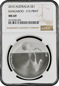 2010 AUSTRALIA KANGAROO - F 15 PRIVY - NGC MS69 - Picture 1 of 1