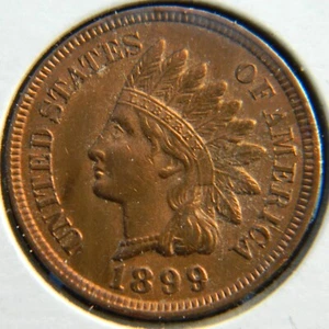1899 - UNGLAUBLICHER ZUSTAND! - INDIAN HEAD CENT - RED LUSTER! - SCHARFE DETAILS - Bild 1 von 2