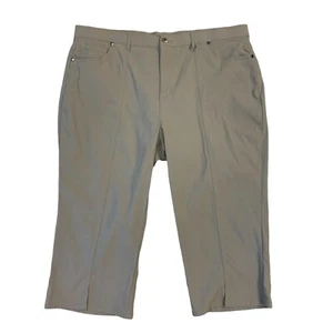 Simon Chang Beige Capri Pants Womens Plus 20 Outdoor Hiking Front Split Cropped - Picture 1 of 10