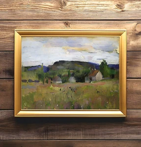 Rustic Countryside Landscape Art Print Wall Art Vintage Farmhouse Decor - Picture 1 of 4
