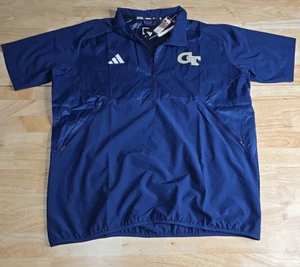 Georgia Tech Yellow Jackets Adidas Large 1/4 ZIp Team Issue Jacket IQ0655 - Picture 1 of 6