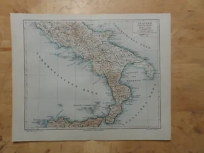 Orig.(1897) Lithographie Landkarte Italien Südliche  Hälfte • 3.14€