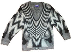 FuckingAwesome Acid Hairy Cardigan Black Grey Size L - Picture 1 of 6