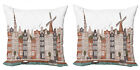 Ambesonne Amsterdam Cushion Cover Set of 2 for Couch and Bed in 4 Sizes