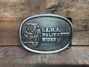  VINTAGE Illinois Arabian Horse Association Palisades Ride Belt Buckle 1970s - Picture 1 of 4