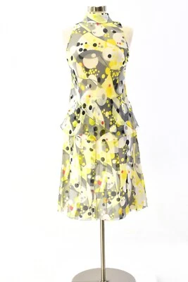 Conjunto de falda con estampado circular de seda transparente Worth para mujer 4 bufandas cuello top falda línea A Foto 1 de 4