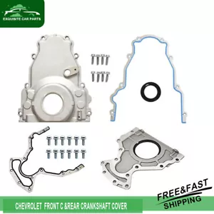 Front Engine Timing Cover + Rear Main Seal Kit Fit GM LS2 LS3 Gen IV LSX Non-VVT - Picture 1 of 7