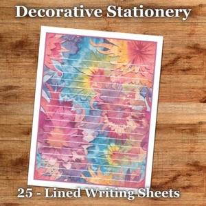 25 Sheets Letter Writing Paper Tie Dyed Color Stationery - Nostalgia #016 - Picture 1 of 2