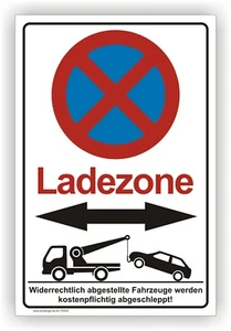 Ladezone,Schild,Pfeil recht und links Halteverbot,Parkverbot,Warnschild P0205 - Bild 1 von 3