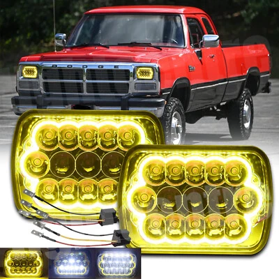 Par de faros LED alto/bajo DRL para camioneta Dodge D150 D250 D350 1981-1993 5x7 7x6" Foto 1 de 4