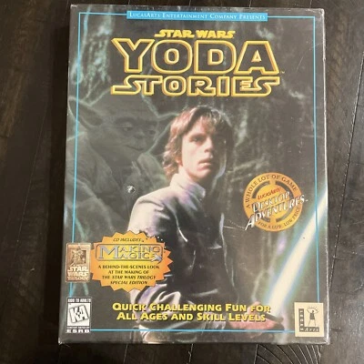 New SEALED 1997 LucasArts Yoda Stories Desktop Adventures  PC Star Wars Game - Image 1 of 4