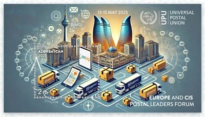 AZERBAIYÁN 2025, Foro de Líderes Postales de Europa y la CEI 2025, HOJA S/, MNH Foto 1 de 2