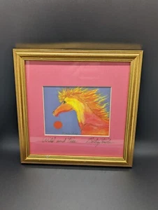 Vintage Framed Horse Art Print - Signed by Betsey Fowler - Wild and Free *READ* - Picture 1 of 13