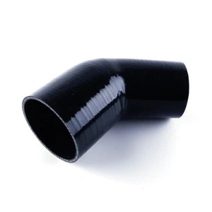 Manguera reductora de silicona ID 2,25" a 2,5" 45 grados codo intercooler admisión negro - Imagen 1 de 8