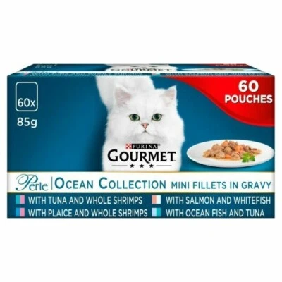 Gourmet Perle Ocean Kollektion Nass Katzenfutter Beutel Haustierbedarf Erwachsene 60er-Pack, 85G
