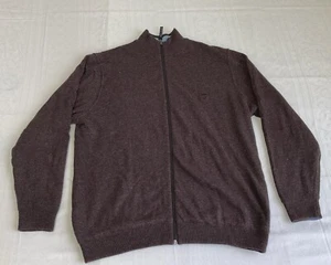 Pierre Cardin Herren Strickjacke XL, Braun, Reißverschluss, Merino-Wolle - Bild 1 von 6
