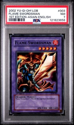 *PSA 7* *1st Edition* Flame Swordsman LOB-003 (Asian English) - Image 1 of 3