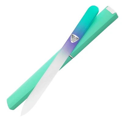 Bona Fide Beauty Czech Glass Nail File with Case, Pastel Green Violet Premium - Image 1 of 4