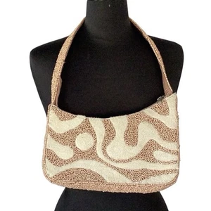Bolso de Mano Viral Asimétrico con Cuentas Cartera Rubor Marfil Cremallera Top - Imagen 1 de 6