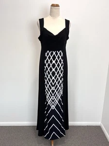 Philosophy Australia Womens Dress 10 M Black White Cowl Neck Maxi Office Casual - Imagen 1 de 11