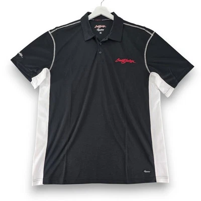 Camisa Polo Barrett Jackson Para Hombres Signature Series Negra Blanca XL Performance Golf Foto 1 de 4
