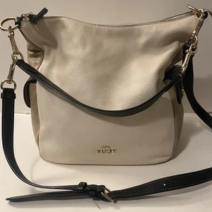 Coach Pennie In Colorblock Pebbled Leather Chalk/Multi 2/Way Shoulder Bag 6154 - Picture 1 of 20