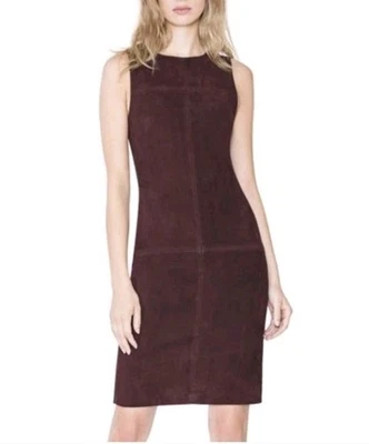 Alice + Olivia Suede Lamb Leather Dress Size 2 Burgandy  - Image 1 of 4