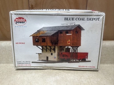 Model Train Building Kit  BLUE COAL DEPOT  New in Sealed Box MODEL POWER 453 - Image 1 of 4