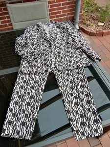 Marc Cain extravaganter Damen Stretch Business Anzug schwarz weiß N5/N6 44/46 - Bild 1 von 15