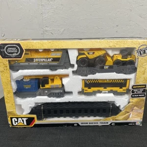 Caterpillar Construction Iron Diesel Train Motorized CAT 7ft Track 15 Pieces - Picture 1 of 16