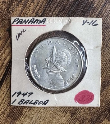 1947  Uncirculated Panama Silver Balboa Coin⭐️Crown Sized US Mint Produced - Image 1 of 2