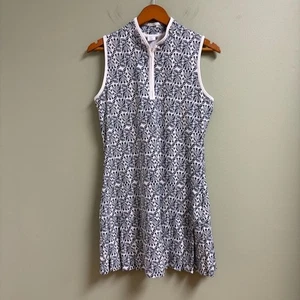 Sigrid Olsen Womens Golf & Tennis Dress Size M Pleated Sleeveless Floral Stretch - Picture 1 of 9
