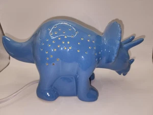 Pillowfort Blue Stegosaurus Dinosaur Ceramic Night Light Lamp Kids Room - Picture 1 of 8