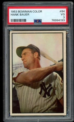 Bowman 1953 color #84 Hank Bauer PSA 3 New York Yankees (4193) Foto 1 de 2